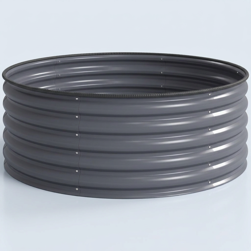 Round Galvanised Raised Garden Bed with Safety Edge