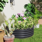 Round Galvanised Raised Garden Bed with Safety Edge