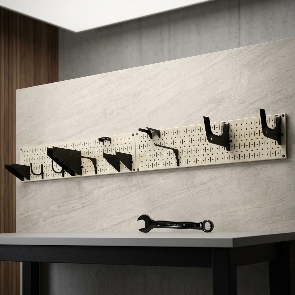 Wall-Mounted Garden Tool Storage Rack with Metal Pegboard