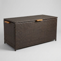 Resin Wicker Outdoor Storage Box with Water-Resistant Liner