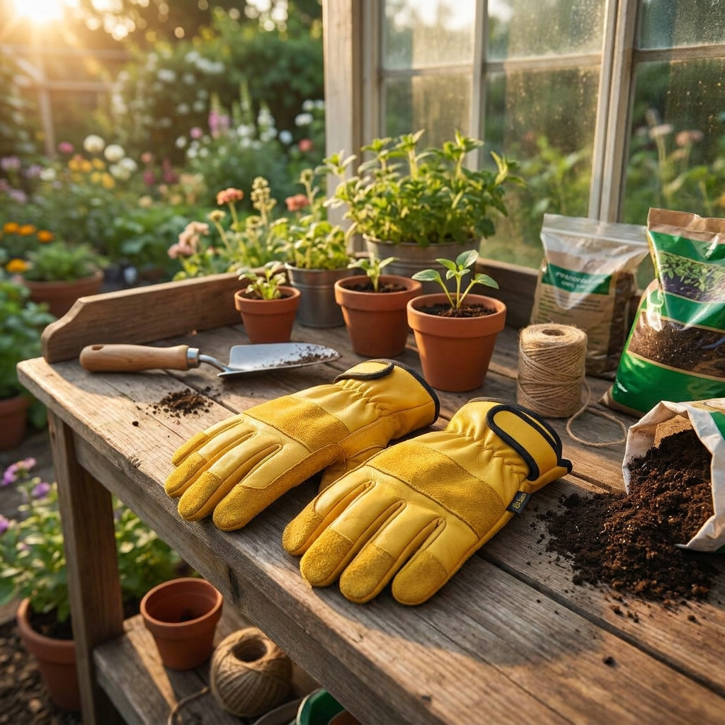 Heavy-Duty Leather Gardening Gloves