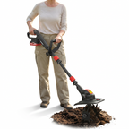 20V Cordless Garden Tiller &amp; Cultivator with 2 Batteries and Fast Charger