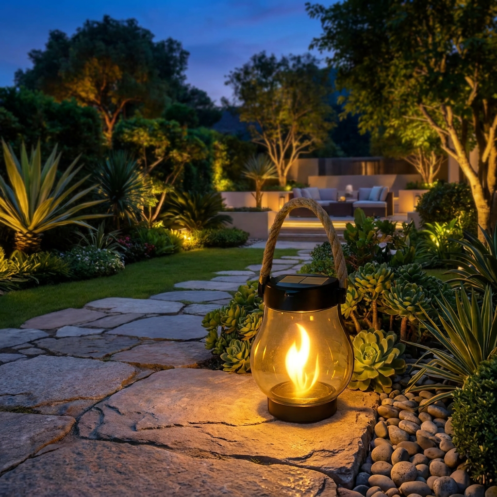 Solar LED Flame Lantern