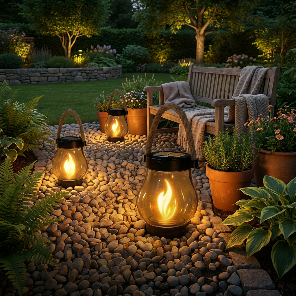 Solar LED Flame Lantern