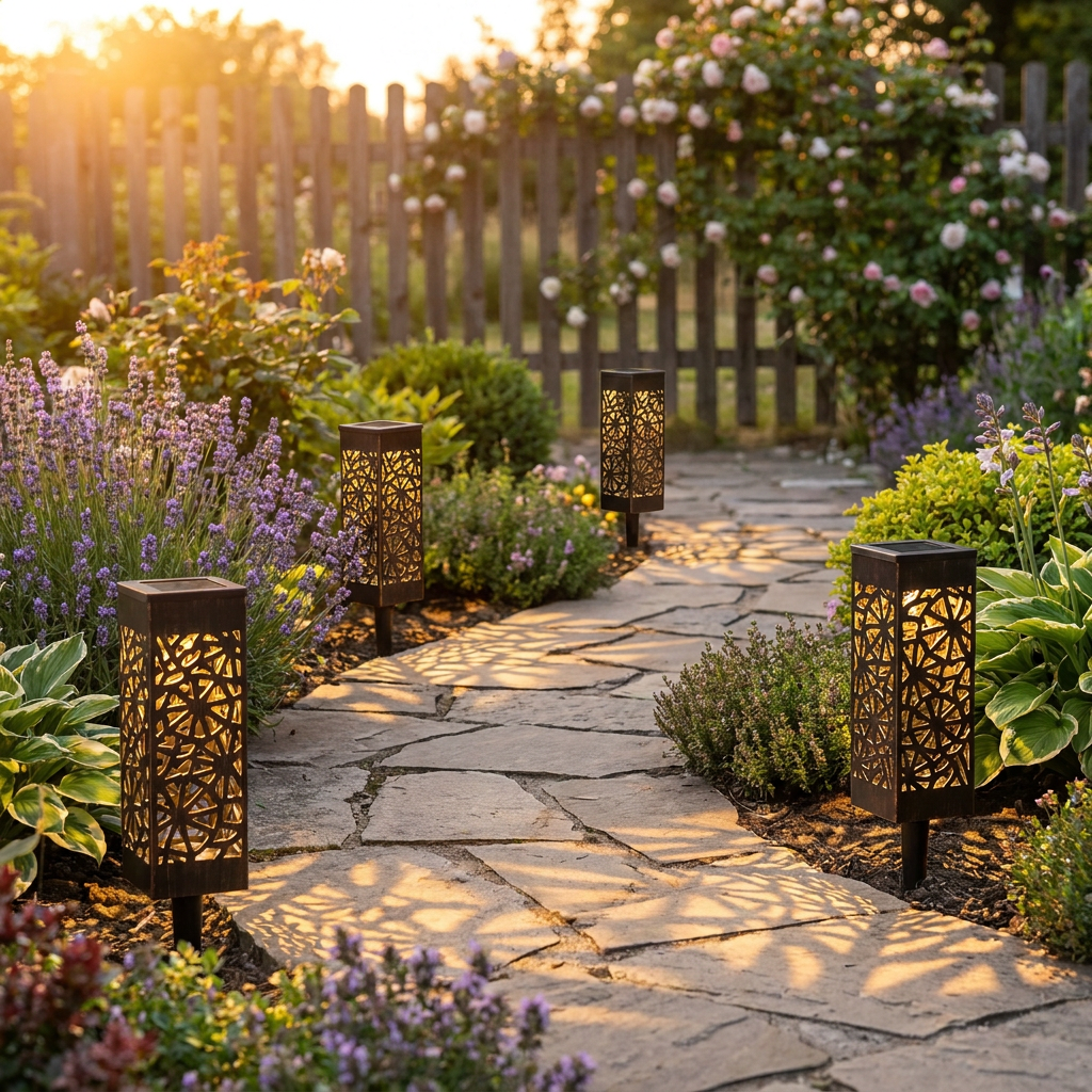 Solar LED Garden Lantern Stake Light