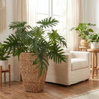 Tall Woven Seagrass Square Planter