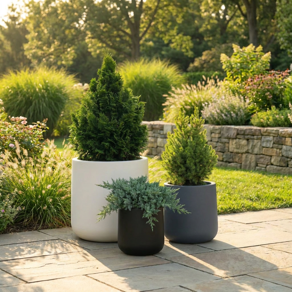 Modern Fibreglass Cylinder Planter