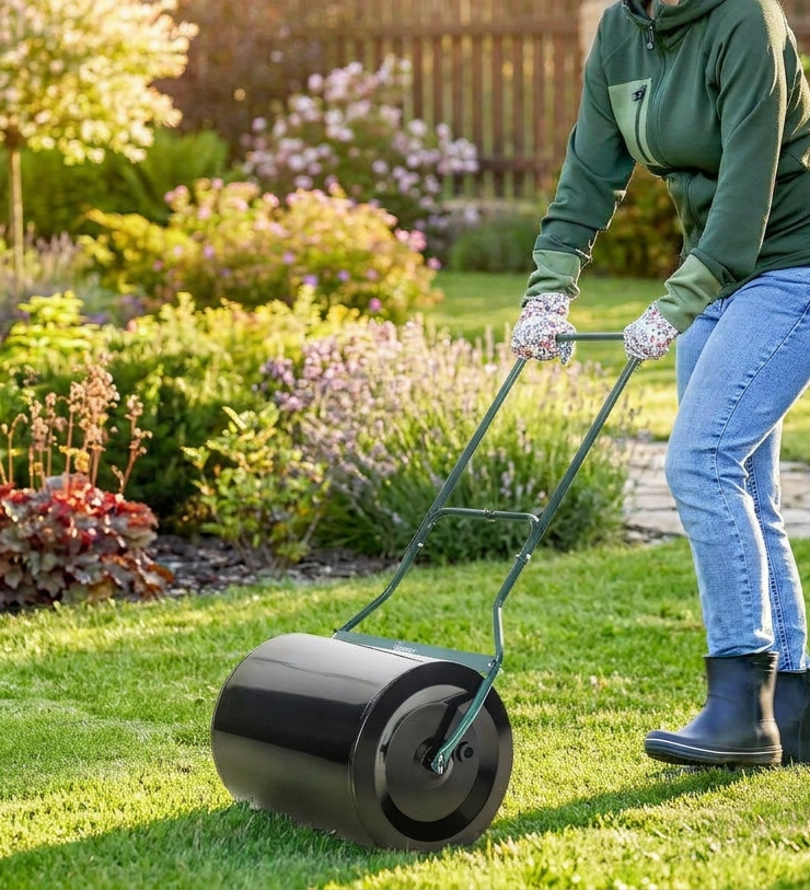 Steel Garden Lawn Roller – 60L Fillable