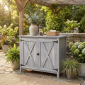 Wooden Garden Storage Shed with Shelf &amp; Double Doors