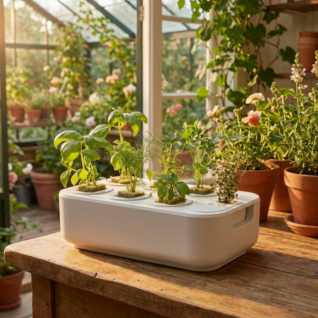 Self-Watering Indoor Grow Tray for Herbs &amp; Seedlings